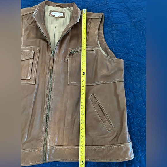 Coldwater Creek Brown Leather Vest - Picture 5 of 9